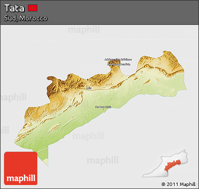 Physical 3D Map of Tata, single color outside