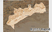 Satellite 3D Map of Tata, darken