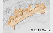 Satellite 3D Map of Tata, lighten, desaturated
