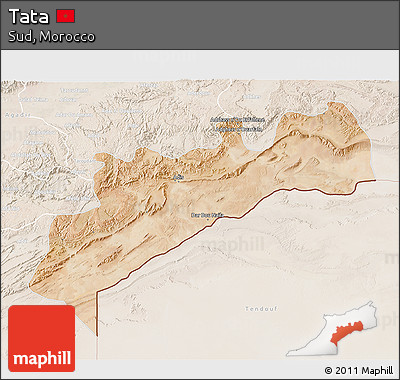 Satellite 3D Map of Tata, lighten
