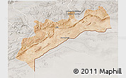 Satellite 3D Map of Tata, lighten, semi-desaturated