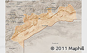 Satellite 3D Map of Tata, semi-desaturated