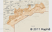 Satellite 3D Map of Tata, shaded relief outside