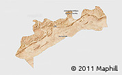 Satellite 3D Map of Tata, single color outside
