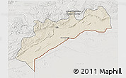 Shaded Relief 3D Map of Tata, lighten, semi-desaturated