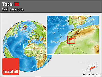 Physical Location Map of Tata, within the entire country