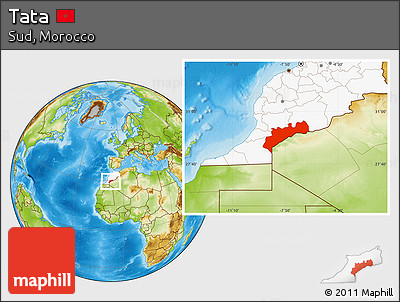 Physical Location Map of Tata, highlighted country