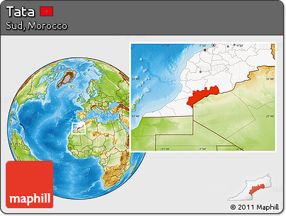 Physical Location Map of Tata, highlighted country