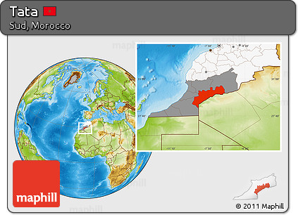 Physical Location Map of Tata, highlighted country, highlighted parent region
