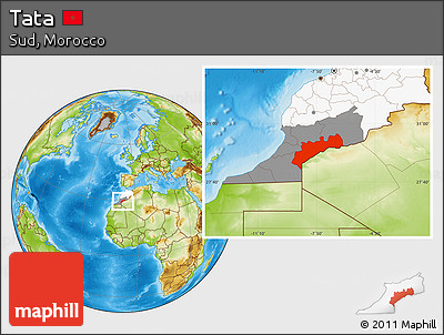 Physical Location Map of Tata, highlighted country, highlighted parent region