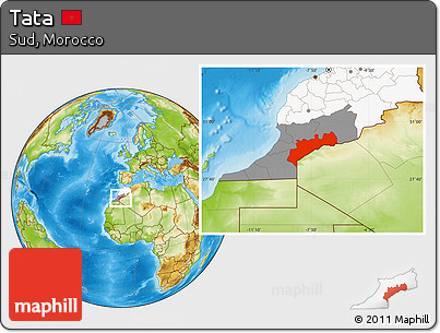 Physical Location Map of Tata, highlighted country, highlighted parent region