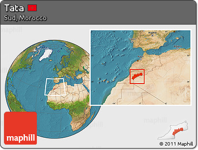 Satellite Location Map of Tata, within the entire country