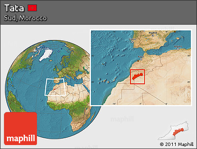 Satellite Location Map of Tata, within the entire country
