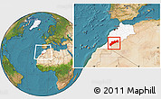 Satellite Location Map of Tata, highlighted country, within the entire country