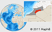 Shaded Relief Location Map of Tata, highlighted country, highlighted parent region