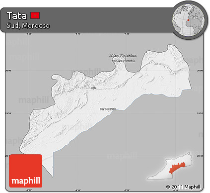 Gray Map of Tata, single color outside