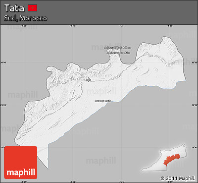 Gray Map of Tata, single color outside