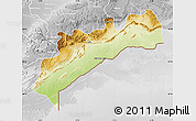 Physical Map of Tata, lighten, desaturated