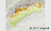 Physical Map of Tata, lighten, semi-desaturated