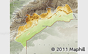 Physical Map of Tata, semi-desaturated