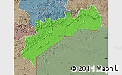 Political Map of Tata, semi-desaturated
