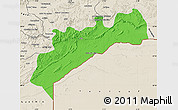 Political Map of Tata, shaded relief outside