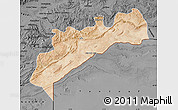 Satellite Map of Tata, darken, desaturated