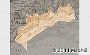 Satellite Map of Tata, darken, semi-desaturated