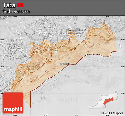 Satellite Map of Tata, lighten, desaturated