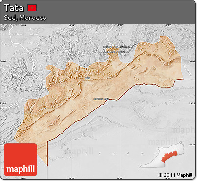 Satellite Map of Tata, lighten, desaturated