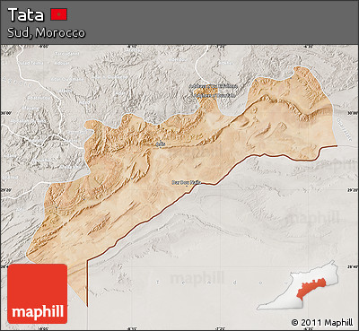 Satellite Map of Tata, lighten, semi-desaturated