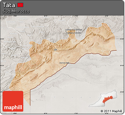 Satellite Map of Tata, lighten, semi-desaturated
