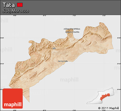 Satellite Map of Tata, single color outside