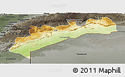 Physical Panoramic Map of Tata, darken, semi-desaturated