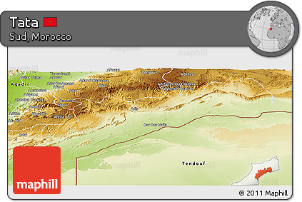 Physical Panoramic Map of Tata