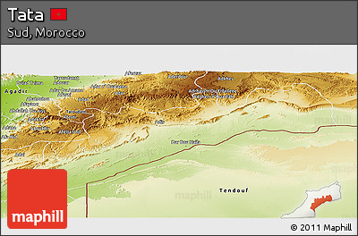 Physical Panoramic Map of Tata