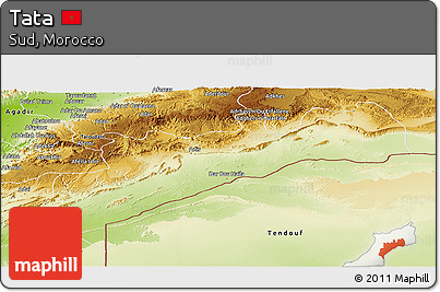 Physical Panoramic Map of Tata