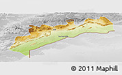 Physical Panoramic Map of Tata, lighten, desaturated