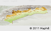 Physical Panoramic Map of Tata, lighten, semi-desaturated
