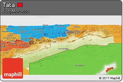 Physical Panoramic Map of Tata, political outside