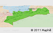 Political Panoramic Map of Tata, lighten