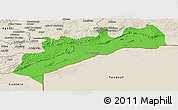 Political Panoramic Map of Tata, shaded relief outside