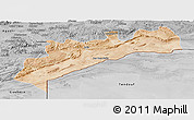 Satellite Panoramic Map of Tata, desaturated