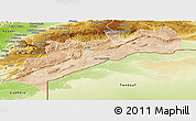 Satellite Panoramic Map of Tata, physical outside