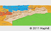 Satellite Panoramic Map of Tata, political outside