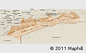 Satellite Panoramic Map of Tata, shaded relief outside