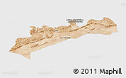 Satellite Panoramic Map of Tata, single color outside