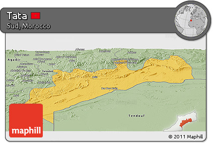 Savanna Style Panoramic Map of Tata