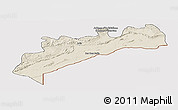 Shaded Relief Panoramic Map of Tata, cropped outside