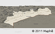 Shaded Relief Panoramic Map of Tata, darken